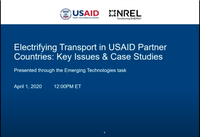 Electrifying Transport in USAID Partner Countries: Key Issues and Case Studies